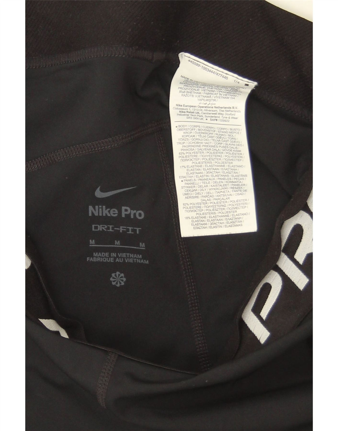 Nike Ženske Dri Fit Graphic Leggings UK 12 Srednje crni poliester