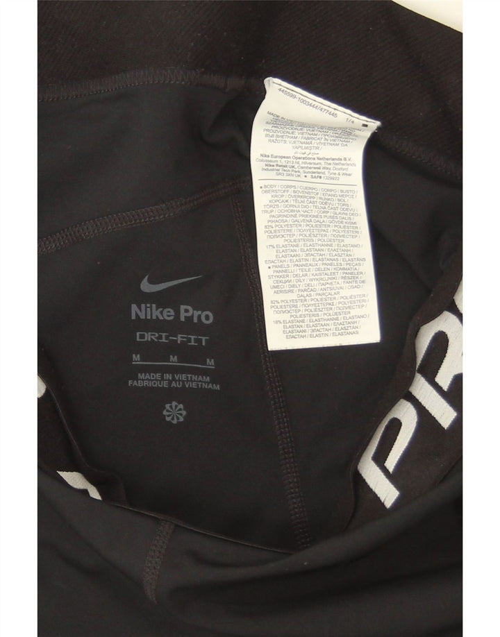 Nike Ženske Dri Fit Graphic Leggings UK 12 Srednje crni poliester