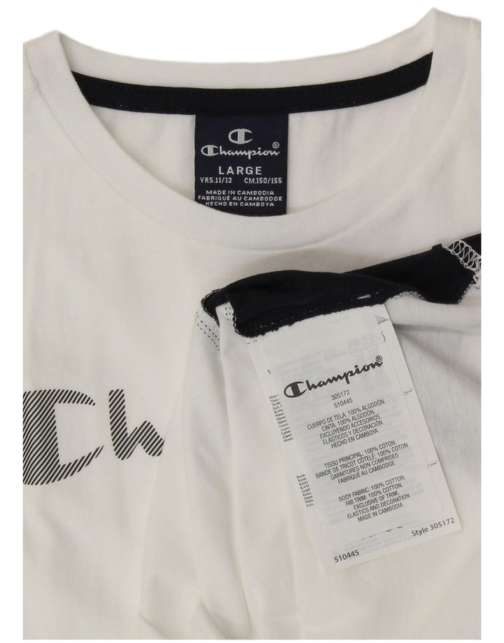 Champion Boys Graphic Vest Top 11-12 Years Large White Colourblock Sports
