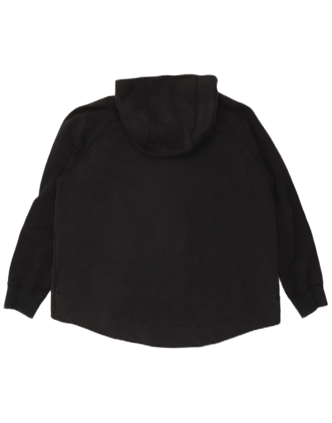 NIKE ženski pulover s kapuljačom na patentni zatvarač UK 16 veliki crni pamuk