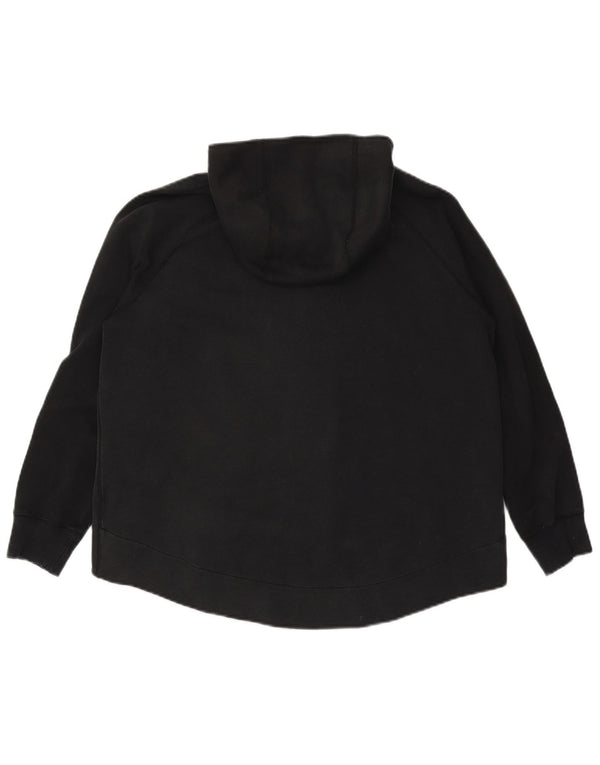 NIKE ženski pulover s kapuljačom na patentni zatvarač UK 16 veliki crni pamuk