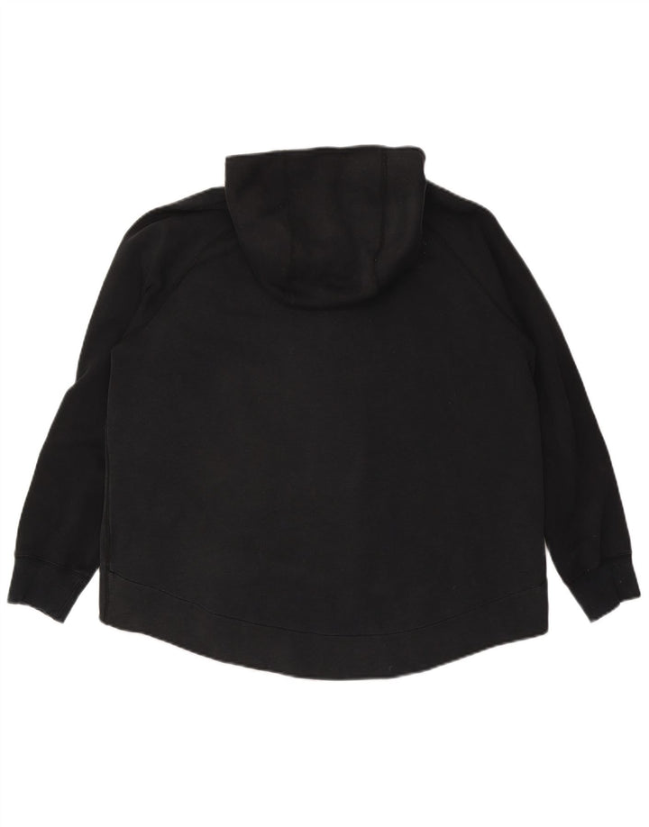 NIKE ženski pulover s kapuljačom na patentni zatvarač UK 16 veliki crni pamuk