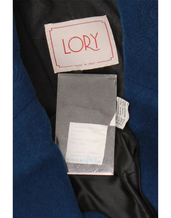 Vintage ženski sako s dvostrukim kopčanjem IT 46 veliki tamnoplavi