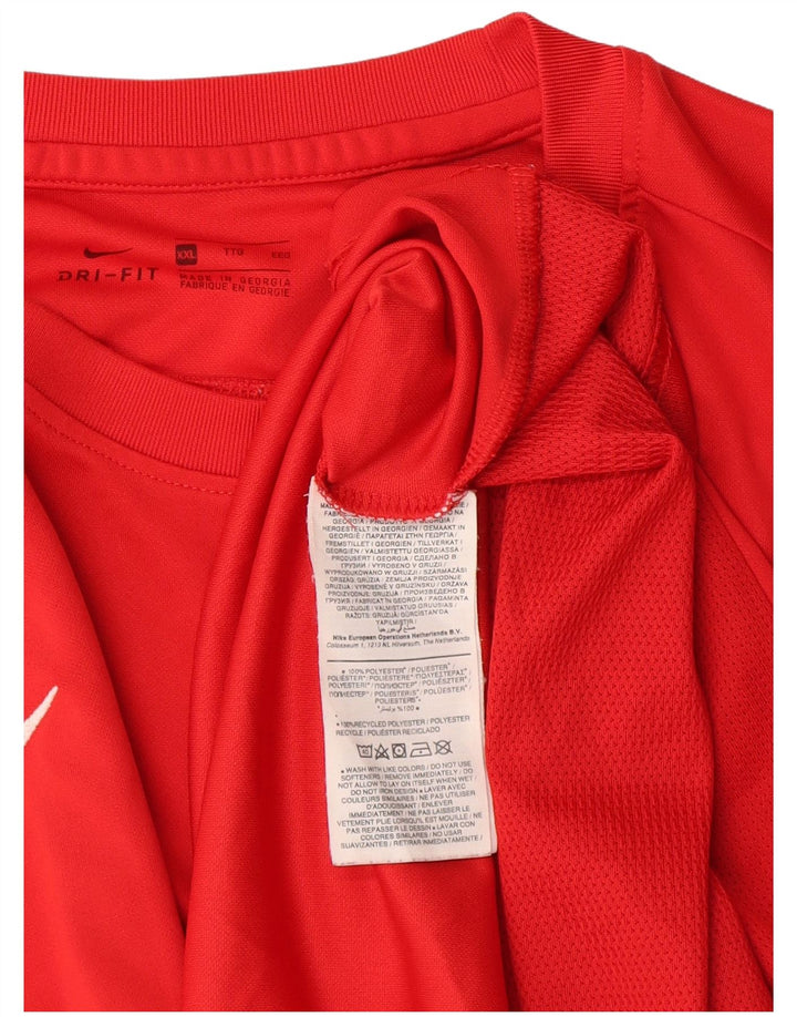 Nike Dri Fit majica kratkih rukava 2XL crveni poliester