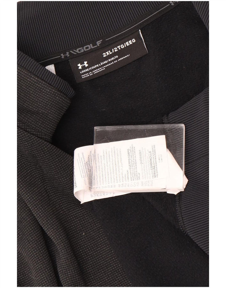 Under Armour muška majica s izrezom na patentni zatvarač 2XL crni poliester