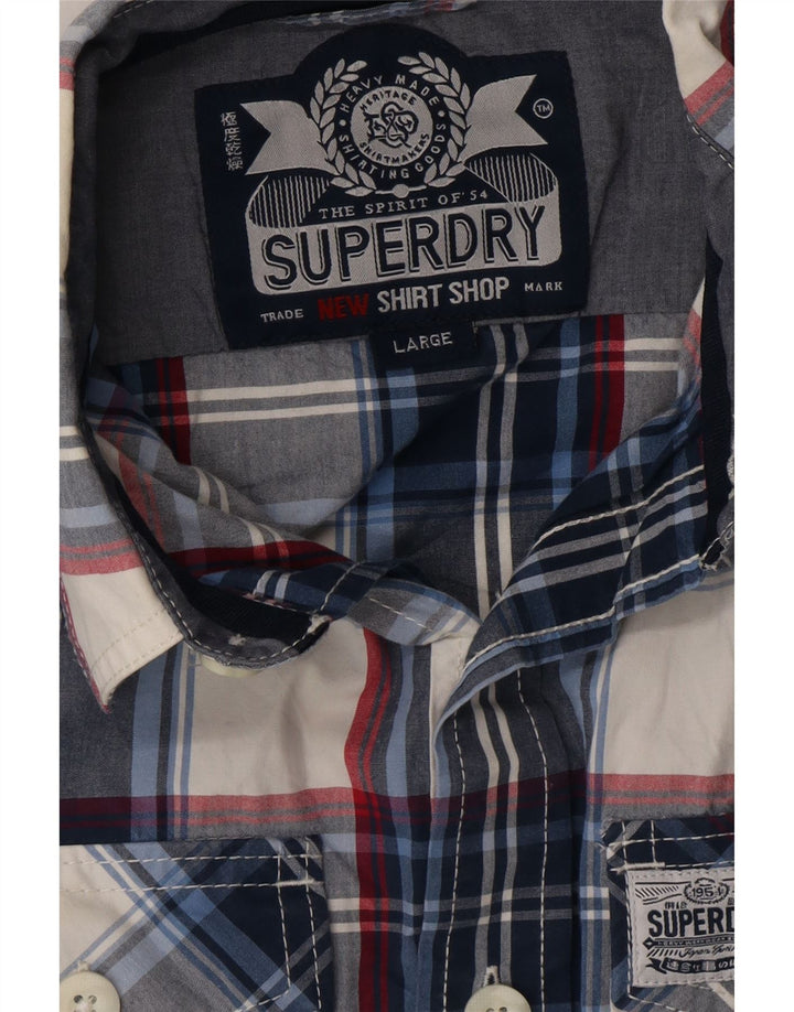 SUPERDRY muška košulja s velikim tamnoplavim karom