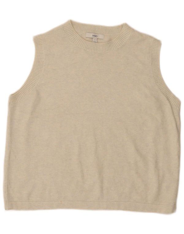 Marks & Spencer ženski prsluk bez rukava UK 16 Large Off White Flected