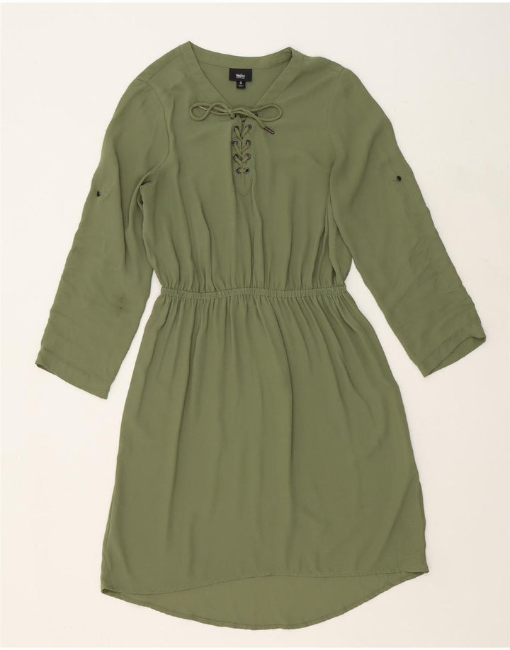 MOSSIMO Womens Long Sleeve A-Line Dress UK 10 Small Green Vintage Mossimo and Second-Hand Mossimo from Messina Hembry 