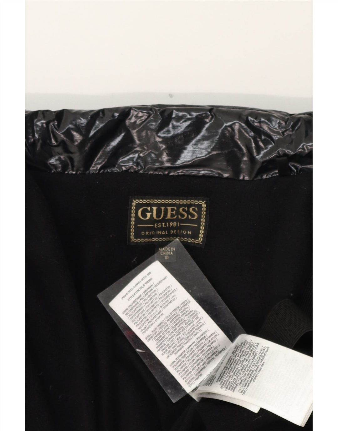 GUESS Boys Padded Jacket 9-10 Years Black Polyamide Vintage Guess and Second-Hand Guess from Messina Hembry 