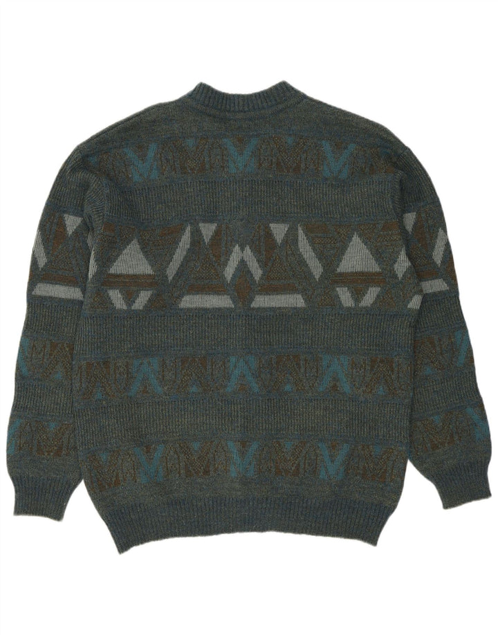 DRALON muški kardigan pulover srednje boje, geometrijski poliakril