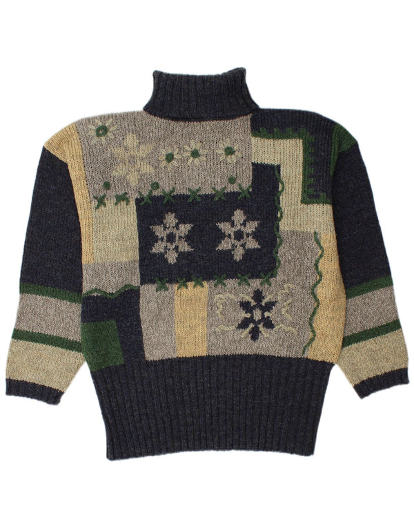 Vintage ženski pulover s rol izrezom EU 44 XL tamnoplave boje