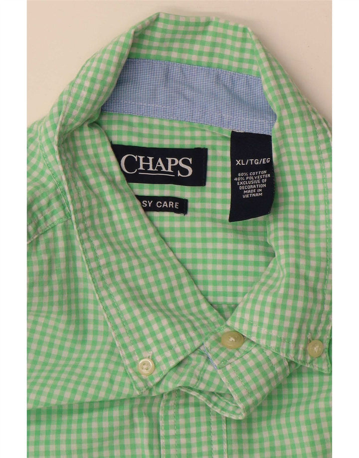 Chaps muška majica za jednostavno održavanje XL Green Gingham pamuk