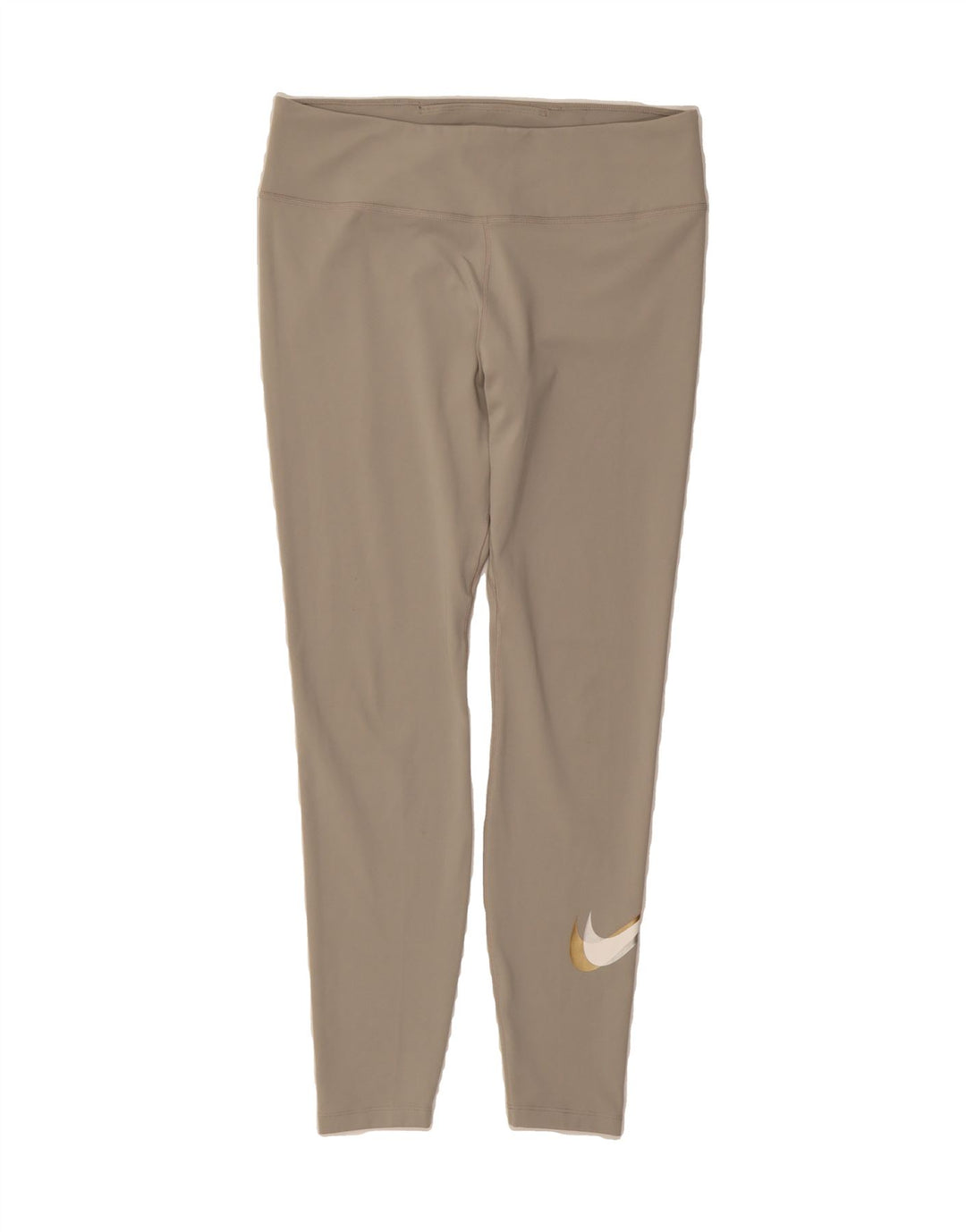 NIKE Womens Dri Fit Graphic Leggings UK 14 Large  Beige Polyester Vintage Nike and Second-Hand Nike from Messina Hembry 