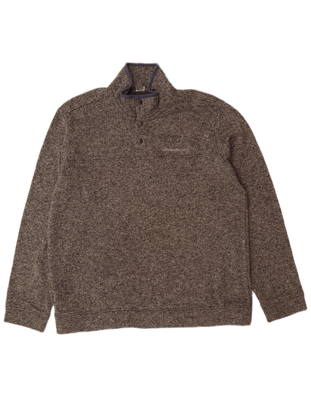 EDDIE BAUER Muška majica s dugmadima i izrezom XL sivi pjegavi poliester