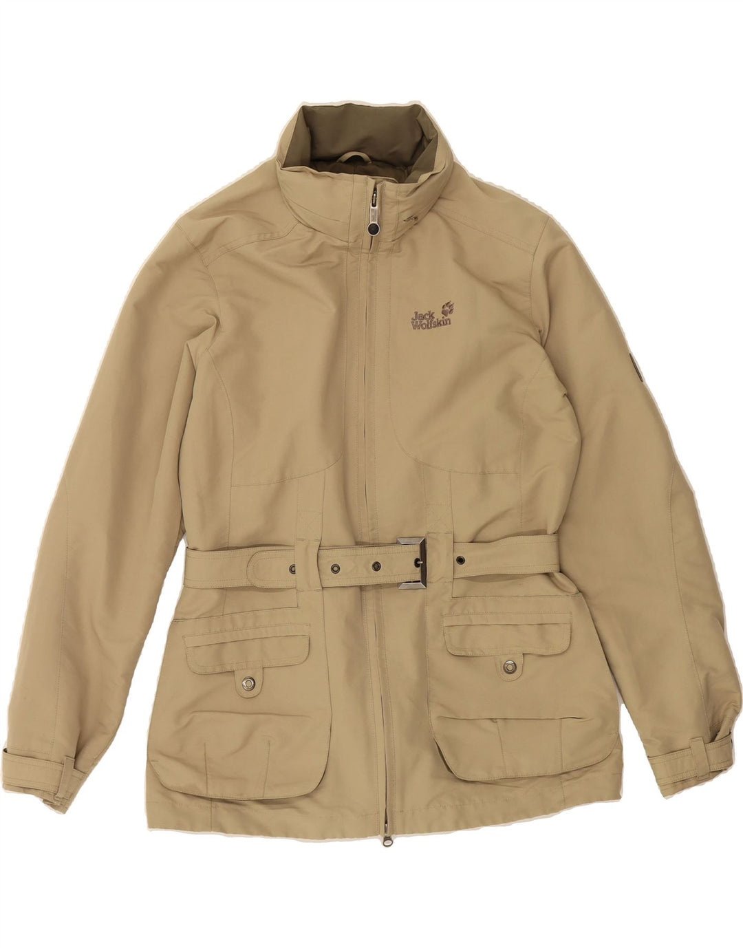 JACK WOLFSKIN Womens Bomber Jacket UK 14/16 Large Beige Polyester Vintage Jack Wolfskin and Second-Hand Jack Wolfskin from Messina Hembry 
