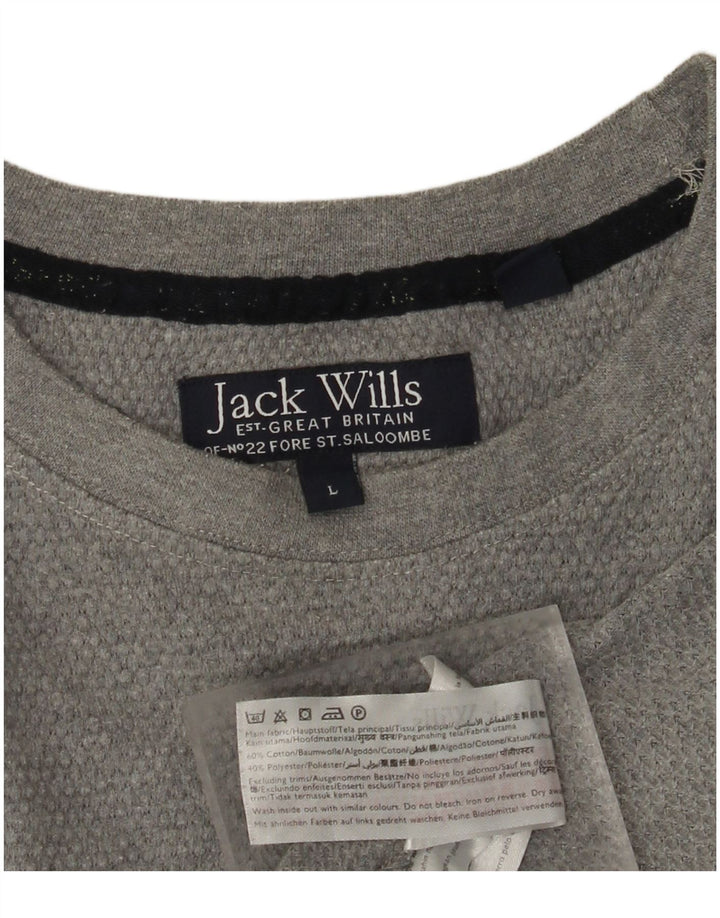 JACK WILLS Muška majica kratkih rukava, veliki sivi pamuk