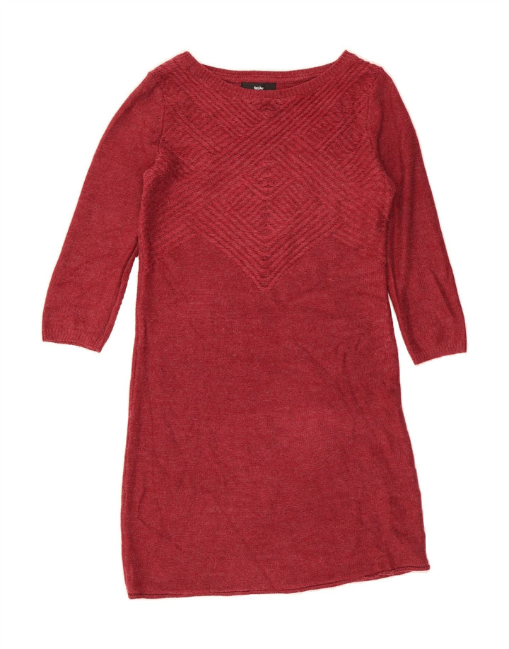 MOSSIMO Womens Long Sleeve Jumper Dress UK 14 Medium Red Acrylic Vintage Mossimo and Second-Hand Mossimo from Messina Hembry 
