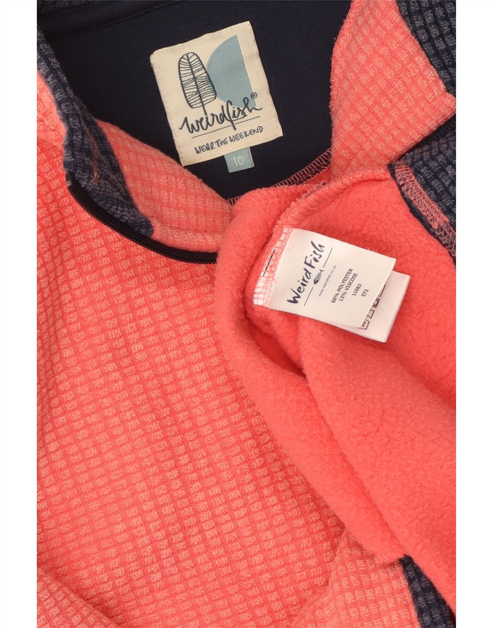 WEIRD FISH Ženski flis džemper s velikim izrezom i patentnim zatvaračem UK 10 Mala narančasta