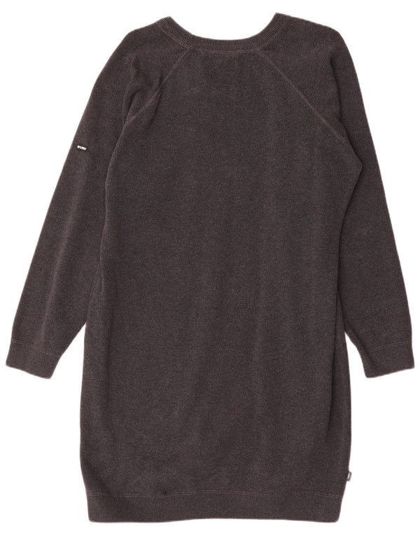 Superdry ženska džemper haljina dugih rukava UK 14 Veliki sivi pamuk