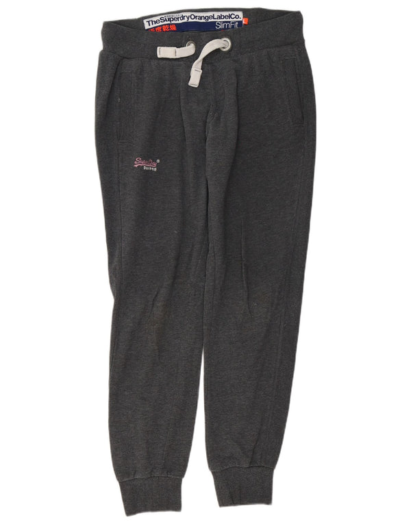 Superdry ženske uske trenirke hlače Joggers UK 14 Large Grey Cotton