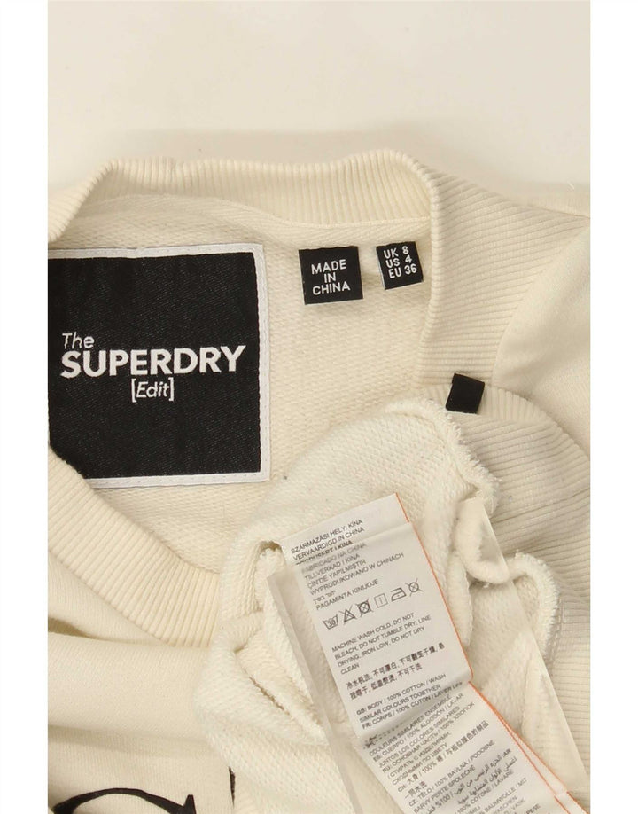 Superdry ženska prekomjerna majica s kratkim rukavima UK 8 Small Off White