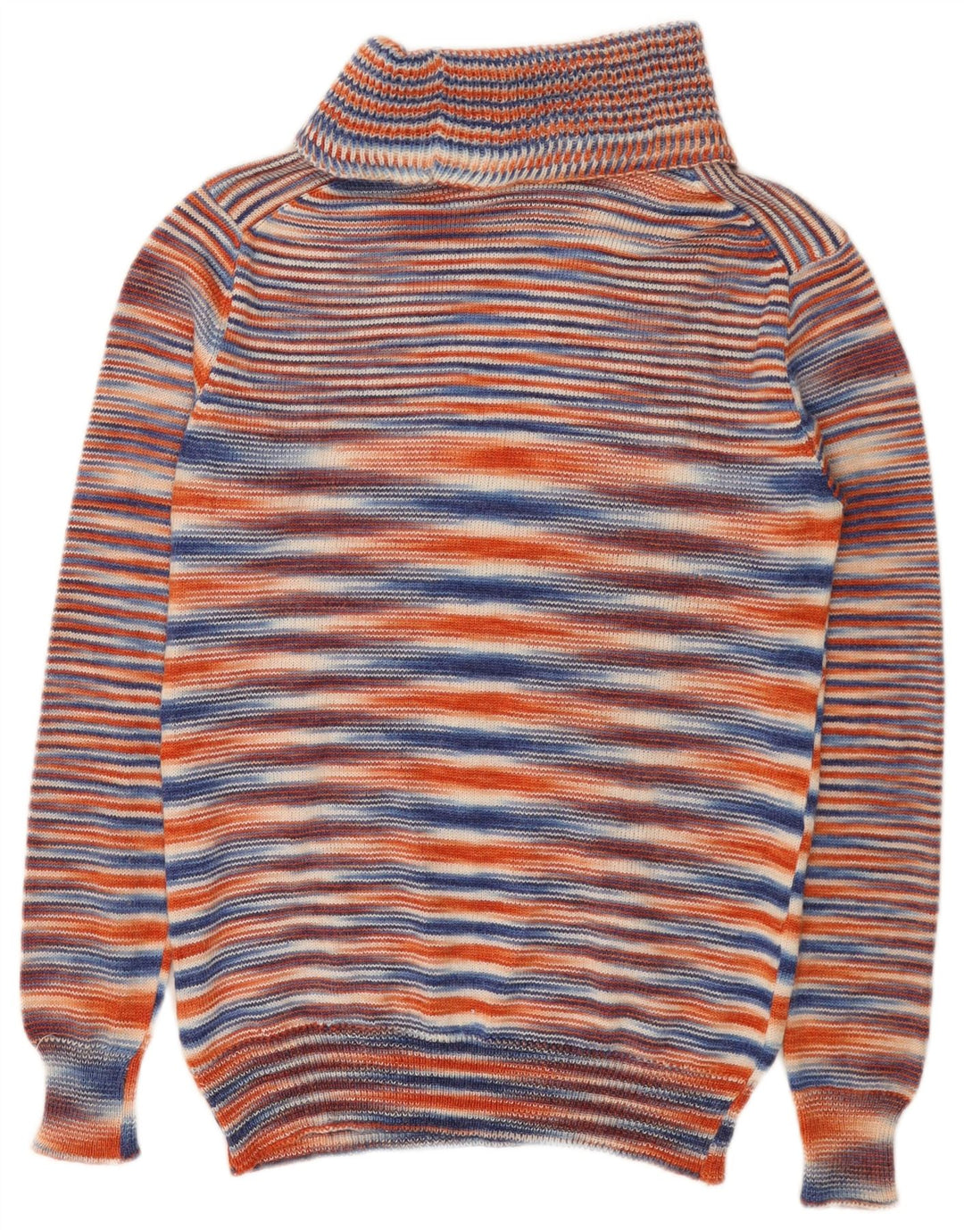 VINTAGE ženski pulover s rol izrezom UK 10 na male raznobojne pruge