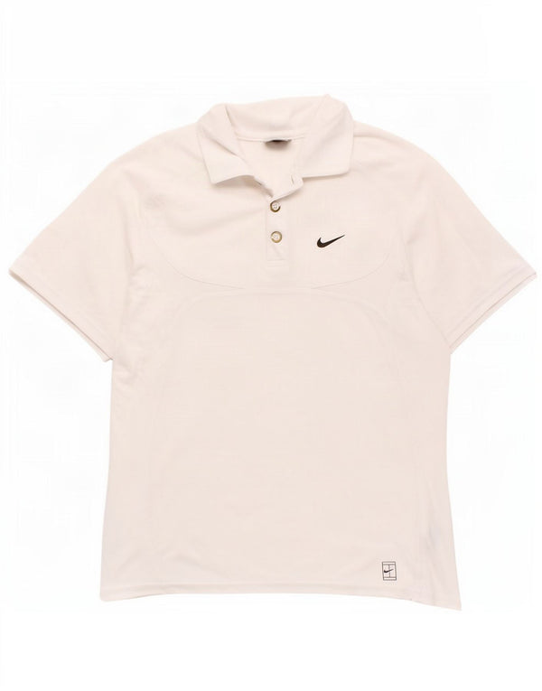 Nike polo majica za dječake 10-11 godina srednje bijele pamučne boje