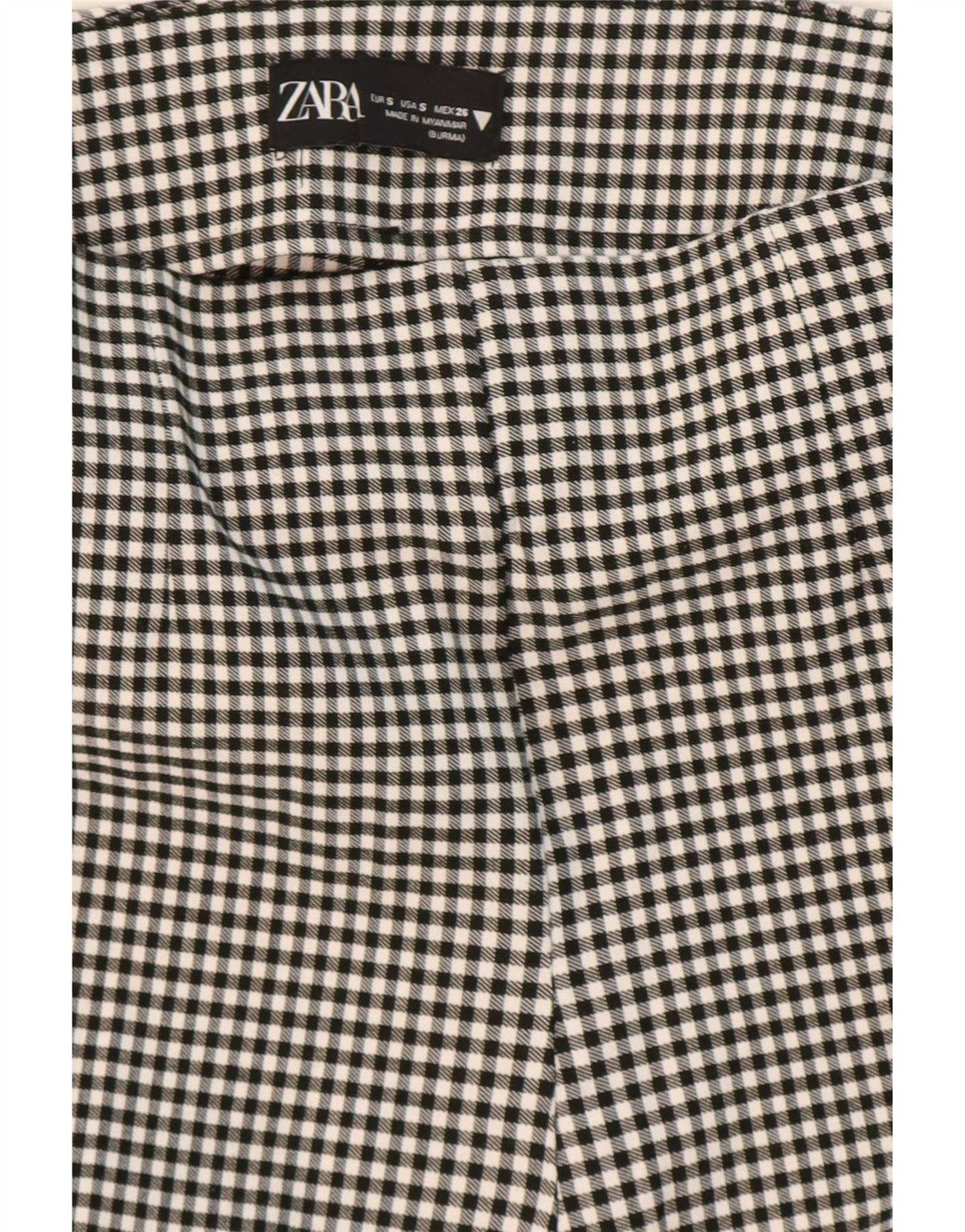 Zara ženske tajice UK 8 Male crne gingham viskoze