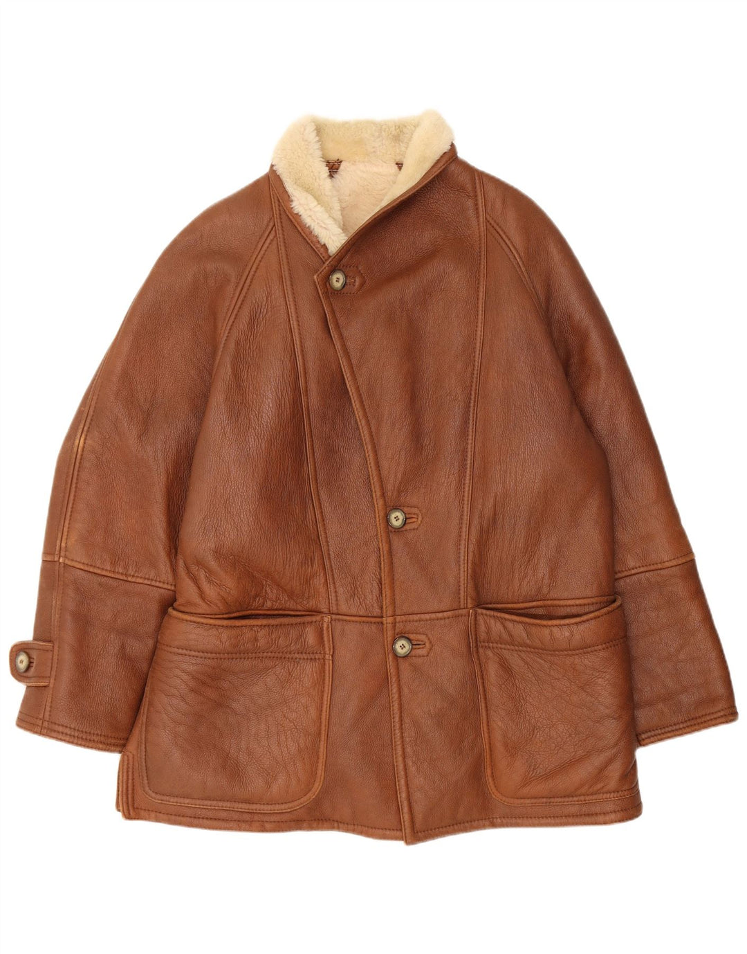 Vintage muška jakna s ovčicama IT 52 XL Smeđe ovčice