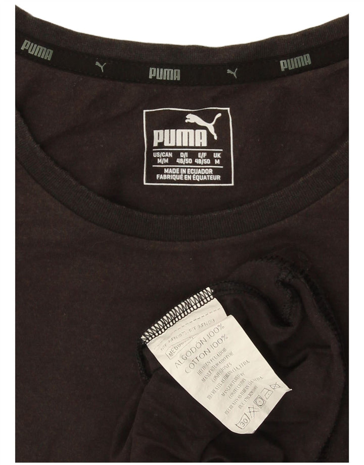 Puma muška grafička majica kratkih rukava Srednji crni pamuk