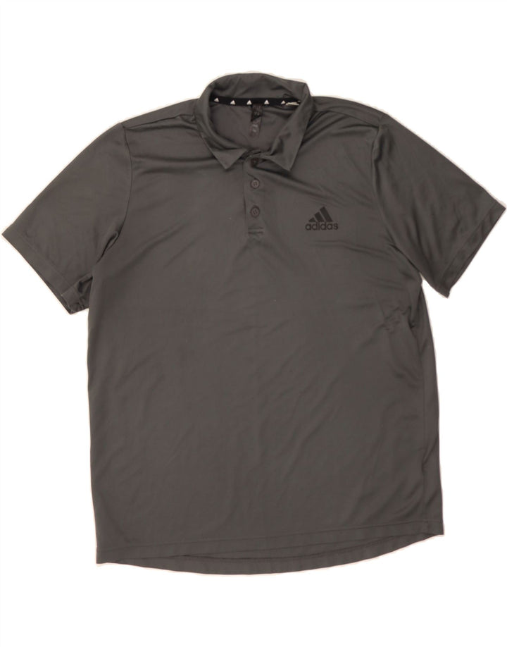 ADIDAS Mens Polo Shirt Large Grey Polyester Vintage Adidas and Second-Hand Adidas from Messina Hembry 