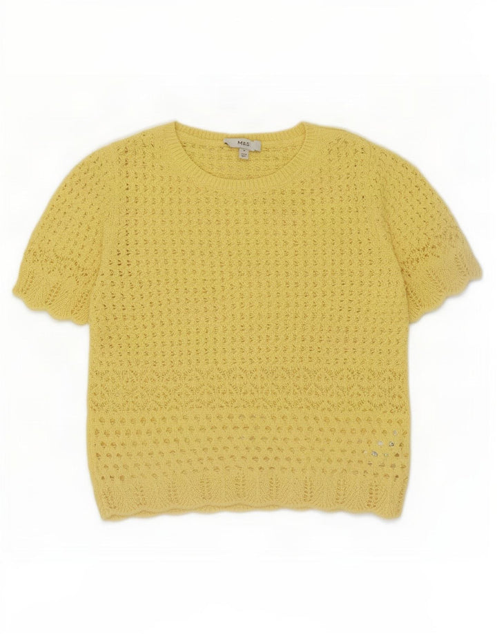 Marks & Spencer ženska heklana bluza UK 12 srednje žuti poliester