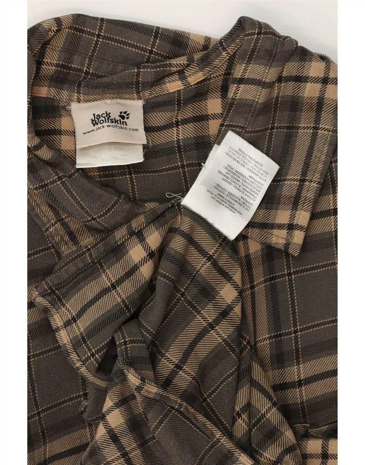 Jack Wolfskin muška flanelska košulja XL sivi karirani pamuk
