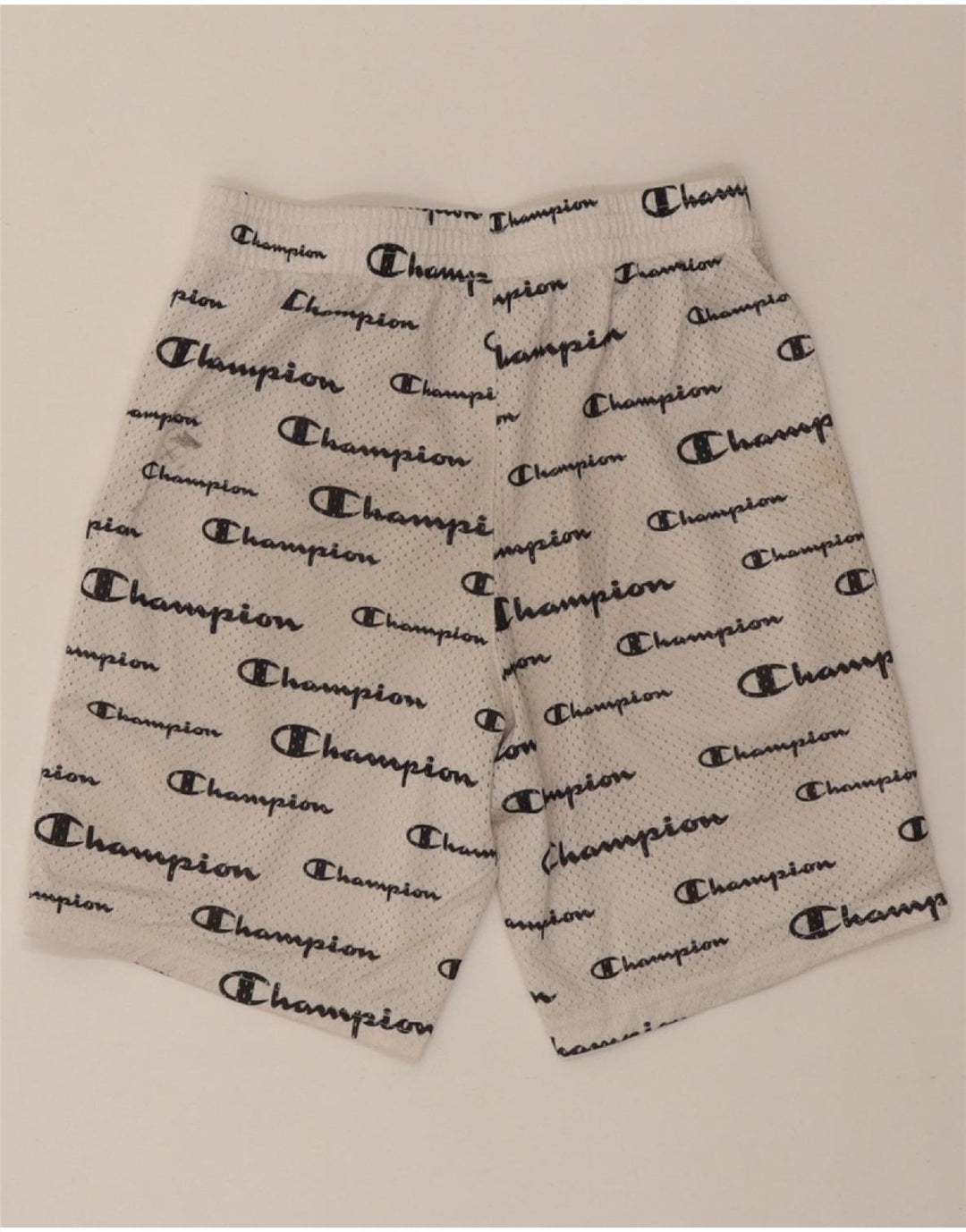 CHAMPION Boys Graphic Sport Shorts 9-10 Years Medium White Polyester Vintage Champion and Second-Hand Champion from Messina Hembry 
