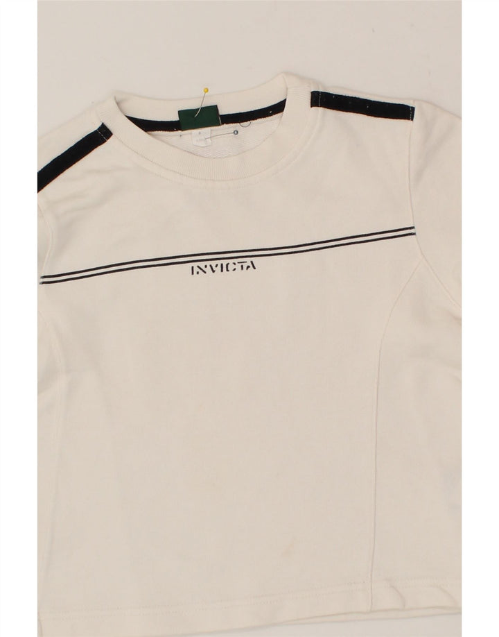 INVICTA Girls Top Long Sleeve 7-8 Years White Cotton Vintage Invicta and Second-Hand Invicta from Messina Hembry 