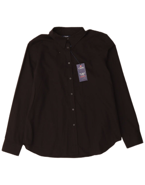 CHAPS Womens Easy Care Slim Fit Shirt UK 18 XL Black Cotton
