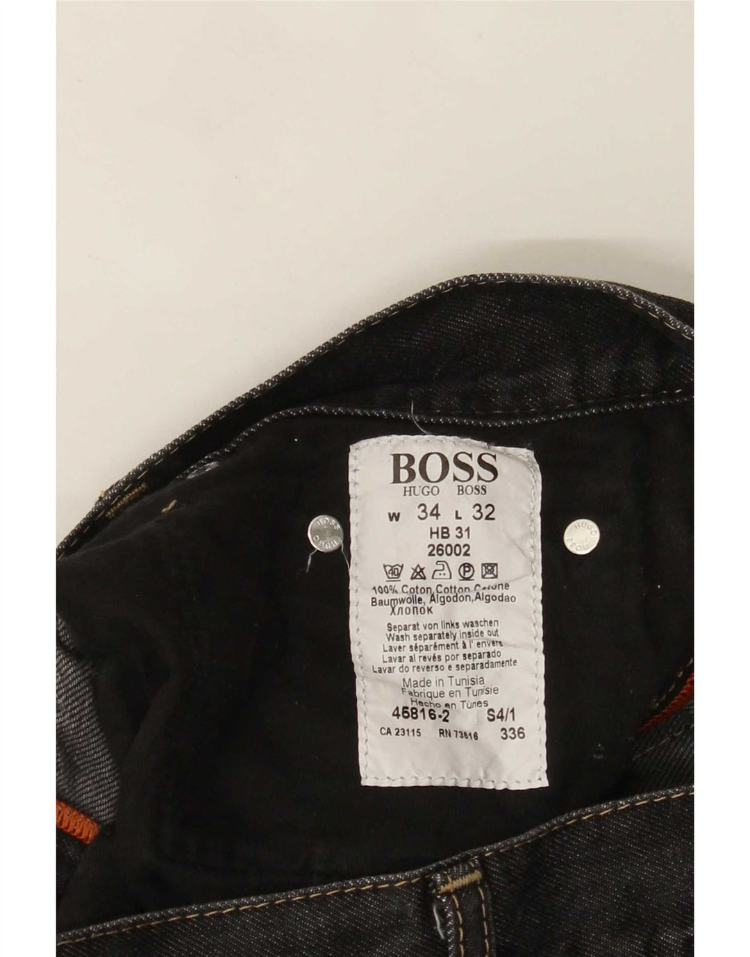 HUGO BOSS Muške traperice Bootcut W34 L32 Crni pamuk