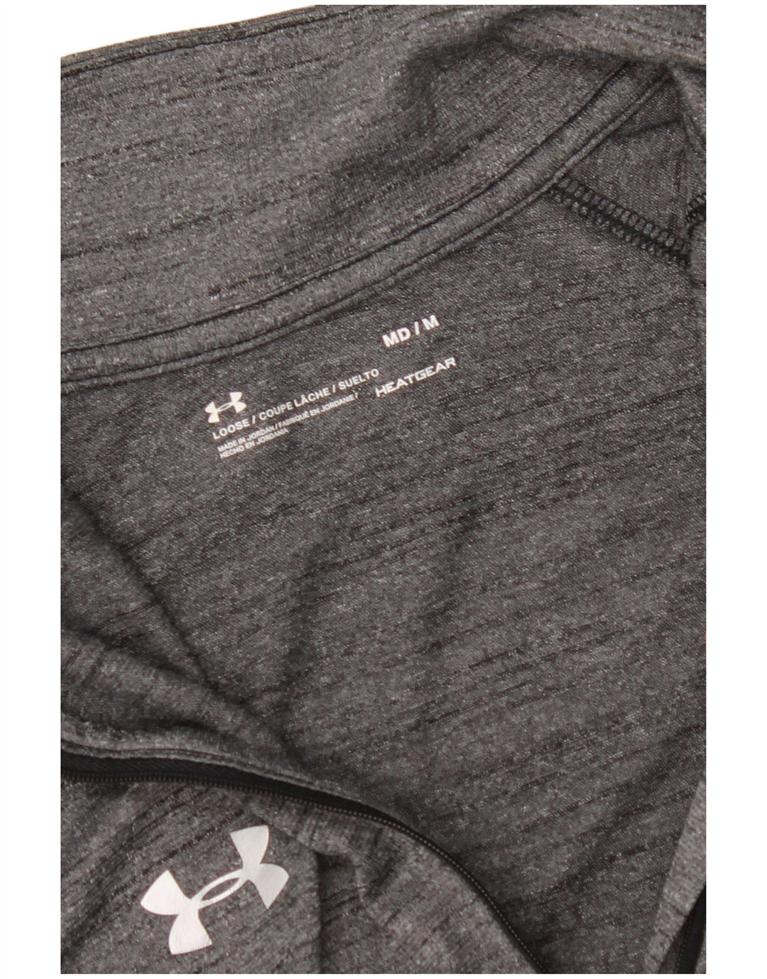 UNDER ARMOUR Muška trenirka Heat Gear Zip Neck Pulover Gornji dio srednje sive boje