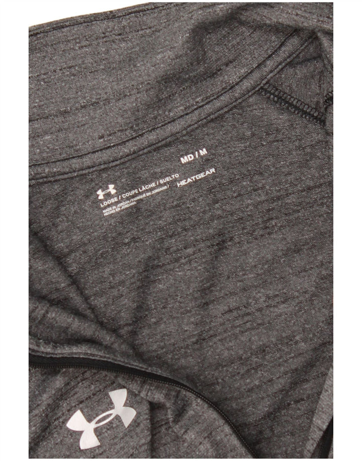 UNDER ARMOUR Muška trenirka Heat Gear Zip Neck Pulover Gornji dio srednje sive boje