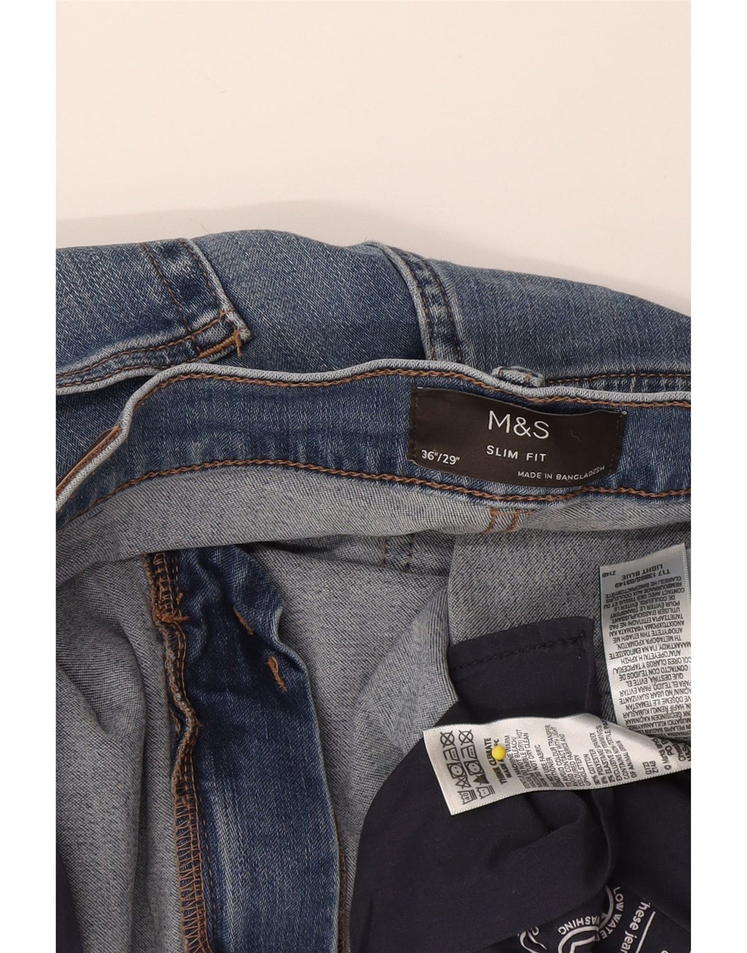 Marks & Spencer muške uske traperice W36 L29 plavi pamuk