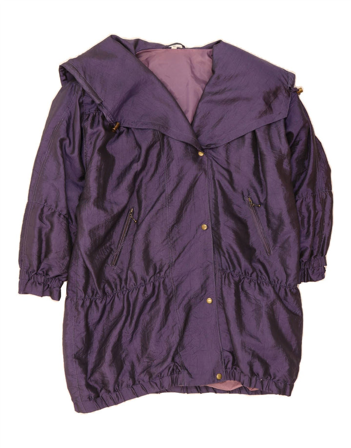 VINTAGE Womens Oversized Overcoat EU 44 XL Purple Polyamide Vintage Vintage and Second-Hand Vintage from Messina Hembry 
