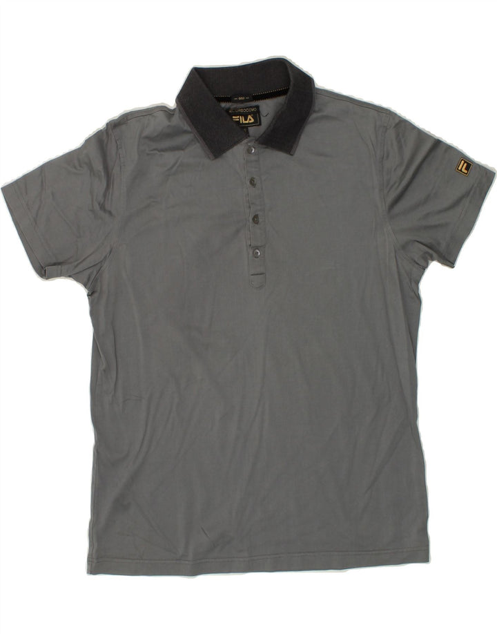 FILA Mens Polo Shirt Medium Grey Cotton Vintage Fila and Second-Hand Fila from Messina Hembry 