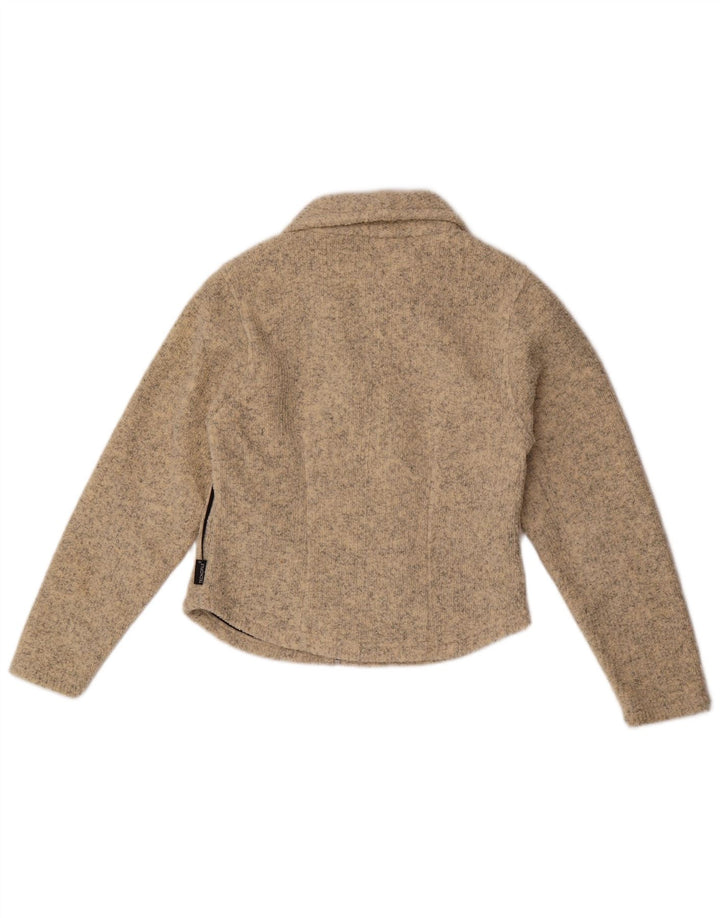 Jack Wolfskin ženski kardigan džemper UK 10 Mali bež flekasti poliester