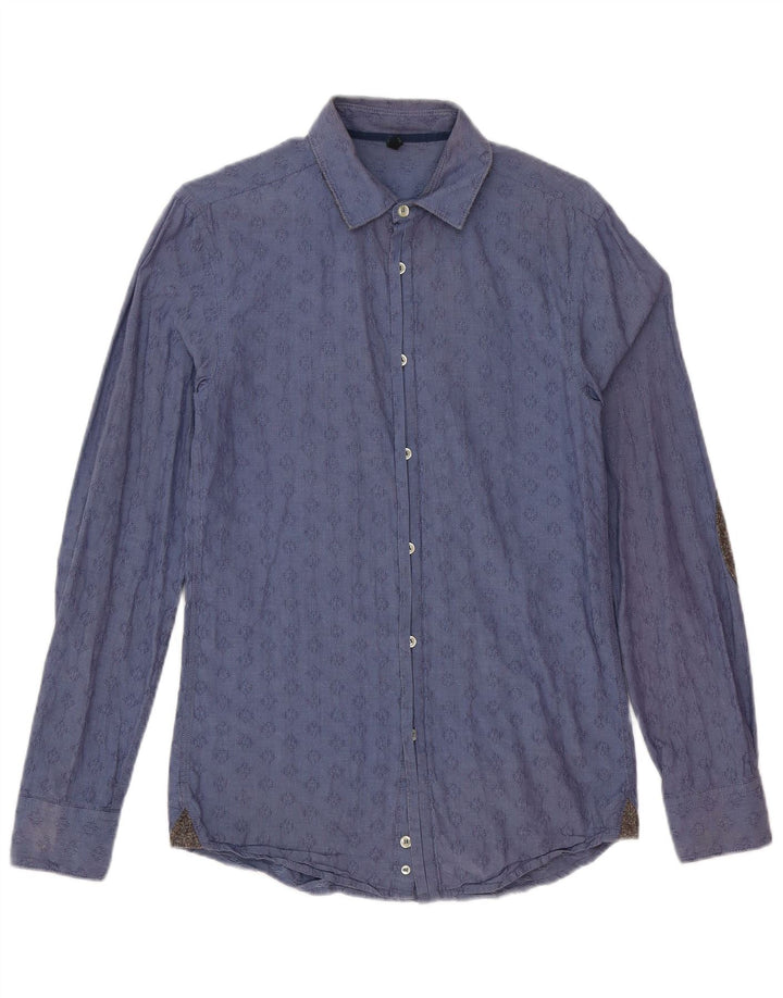 Benetton muška košulja mala tamnoplava geometrijska