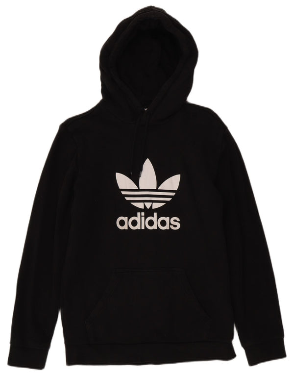 Adidas muška majica s kapuljačom s kapuljačom, mali crni pamuk