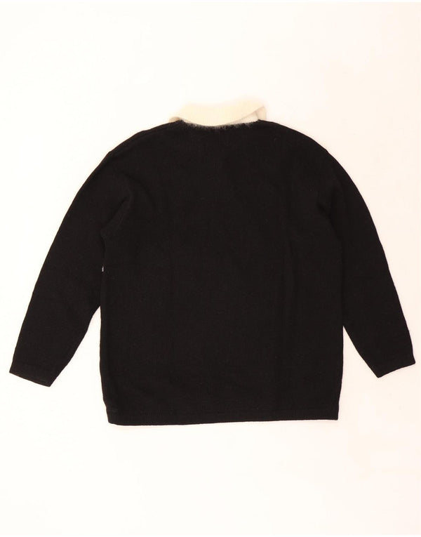 CECILIA BENETTI Ženski pulover s polo izrezom UK 14 Srednje crni cvjetni