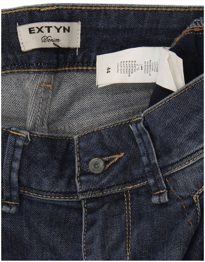 EXTYN Womens Slim Jeans IT 44 Medium W34 L27 Navy Blue Cotton