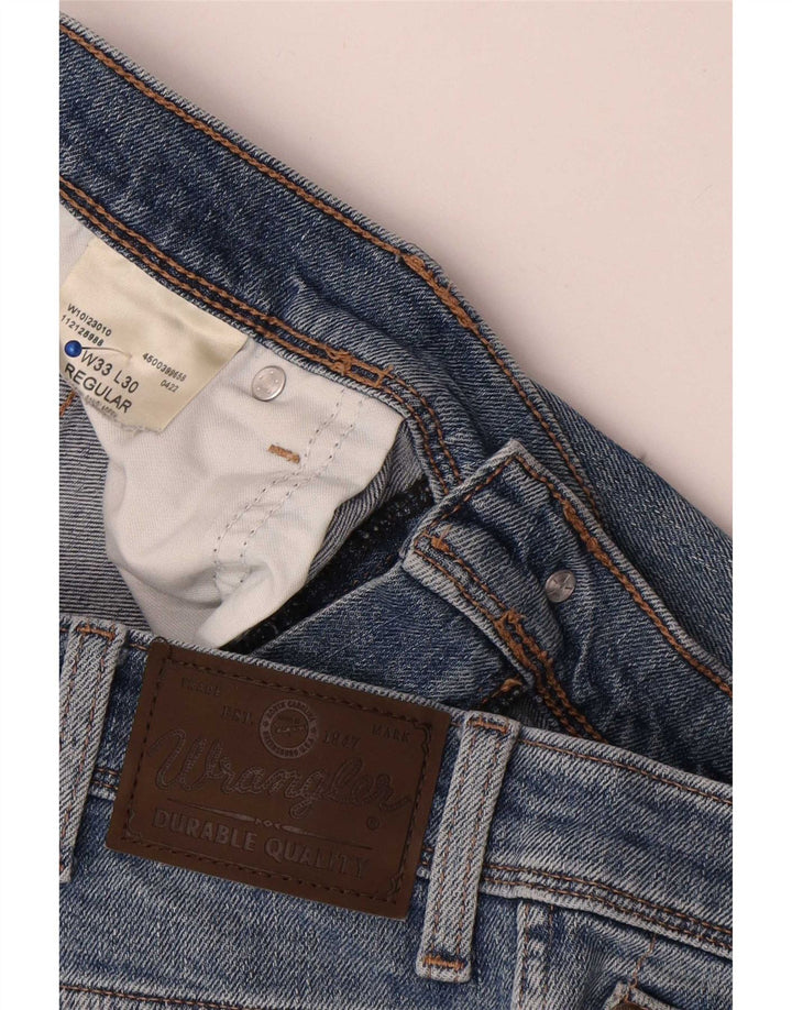 Wrangler muške obične ravne traperice W33 L30 plavi pamuk