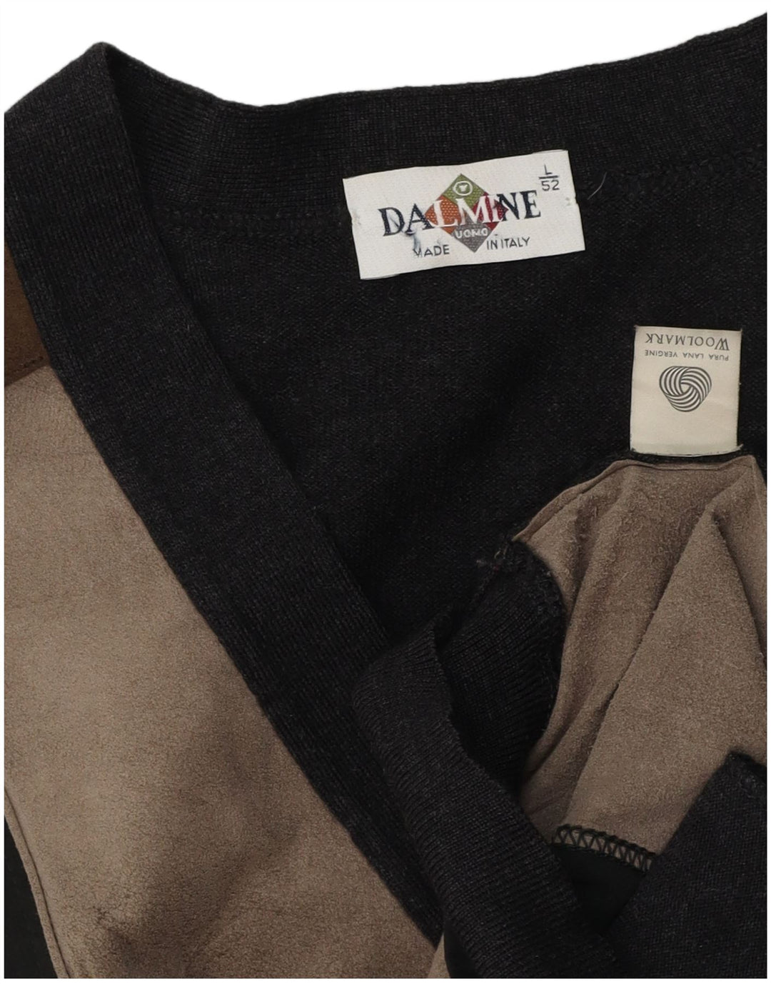 DALMINE Muški kardigan pulover od brušene kože IT 52 Large Grey Colourblock