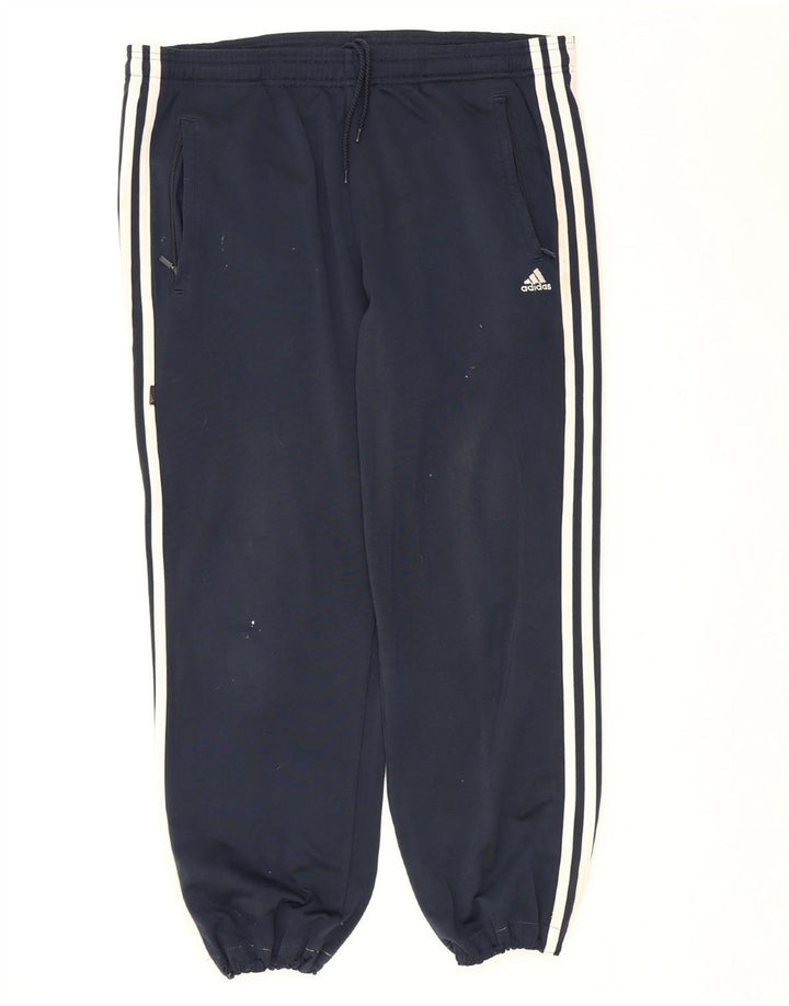 ADIDAS Mens Tracksuit Trousers Joggers Medium  Navy Blue Polyester Vintage Adidas and Second-Hand Adidas from Messina Hembry 